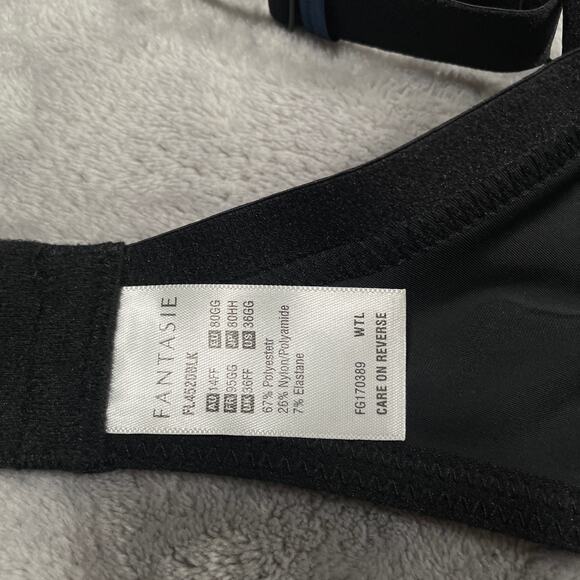 Fantasie Smoothing Bra Womens US 36GG Black Underwire Supportive Adjustable New - Picture 3 of 8